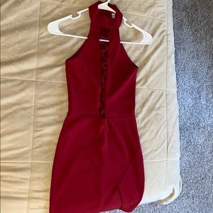 Red slim dress
